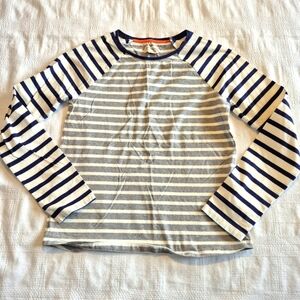 Johnnie B mini boden girls size 13-14 years gray, blue & white long sleeve vguc